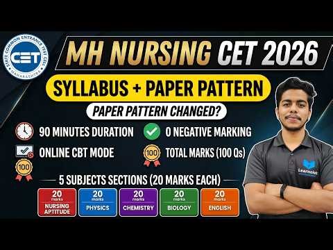 MH BSc Nursing CET 2026 Syllabus | Paper Pattern + Important Topics + Preparation Strategy