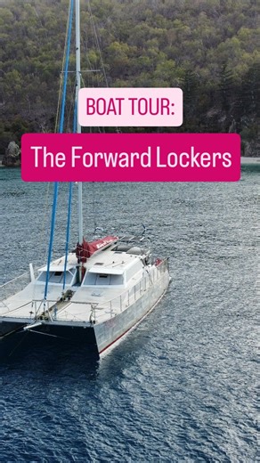 Sailing with the Jameses on Instagram: "Inside the Forward Lockers 🌀 #SailingLife #BoatTour #Sailboat #aluminumcatamaran #boatlife #sailing #SailBoatTour #travellife #TravelFamily #sailingyacht #spinnaker #screecher #tinyhome #sailboatliving"