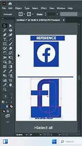 facebook logo (icon) design in adobe illustrator tutorial for beginners #facebook #logo #designtips