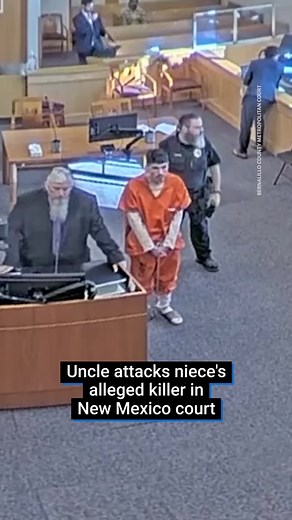 He allegedly said the attack was ‘was worth every moment’. The family of murdered 20-year-old woman Alianna Farfan lunged at her suspected killer in a New Mexico courtroom. Alexander Ortiz is accused of shooting her in her bedroom last year, as well as being charged with killing another woman a week later. #fyp #courtroom #court #courtfootage #prison #jail #usa🇺🇸 #newmexico #trial #crime #crimetok #crimecase