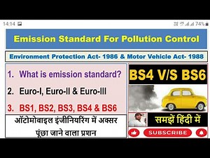 What is Emission Standard For Pollution Control| Euro-I and Euro-II| BS1,BS2,BS3,BS4 and BS6