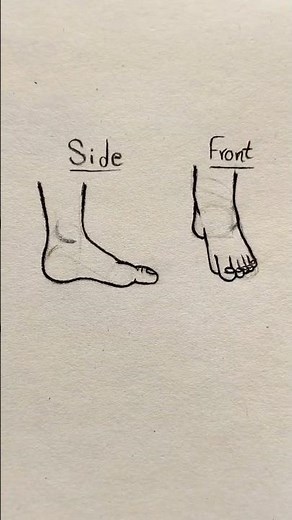 How to draw foot 🦶 (side & front) #drawing #art #howtodraw #tutorial #foot