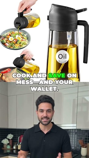 YARRAMATE 16oz 470ml Glass Olive Oil Sprayer for Cooking with Stickers, 2 in 1 Oil Dispenser for Kit