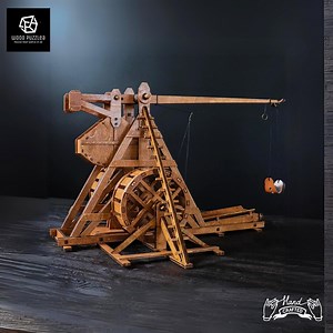 Rotary Counterweight Trebuchet Catapult, DIY Ancient Chariot Model Siege Car, Wooden 3D Puzzle Assembly Building Kit, Gifts for Kids Adults - Etsy