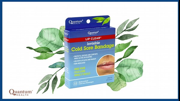 Quantum Health Lip Clear Invisible Cold Sore Patches for Lips Help Soothe Shield & Hide Cold Sores - Helps Prevent Contamination - Fever Blister Bandages for Women & Men - 12 Count