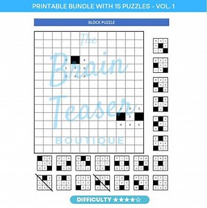 Printable Bundle Vol01 (15 Pieces) With a Whole New Kind of Puzzle. Complete a 15 X 12 Grid Puzzle With 3 X 3 Blocks, Forming Correct Words. - Etsy