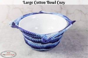 Large Cotton Bowl Cozy - Free Crochet Pattern and Video Tutorial