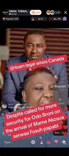 It's allege Despite called for more Security to protect Oprega on the day Madam Akosua serwaa Fosuh arrived in Ghana #ghanatiktok🇬🇭 #akosuaserwaa #teamlegalwife #daddylumba #godblessyou
