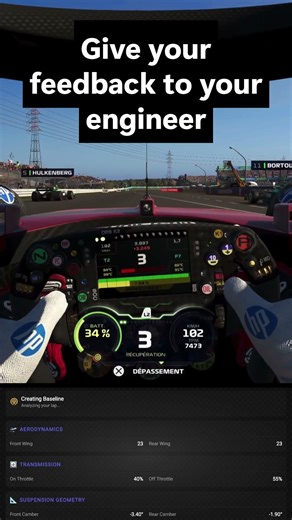AI Setup Engineer in F1… 1 lap test (saved 1.056s) #f1game #f124 #f123 #simracing #setup #ai