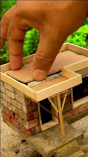 Building a small concrete block house #easyhouse #house #miniature #satisfying #craft #relax #short