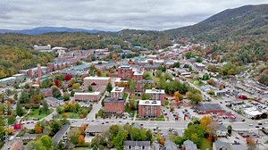 Boone NC, North Carolina, Appalachian State University Campus Aerial