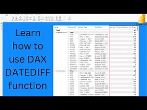 Power BI DAX Tutorial - Learn DAX for Beginners | Learn DATEDIFF - Duration Between Two Dates
