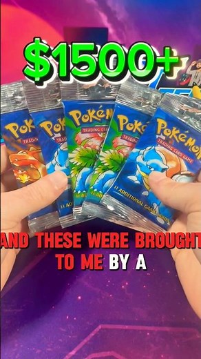 Opening 5 Pokemon Base Set Booster Packs (Worth Over $1500) #pokemon #collectiblecards #shorts