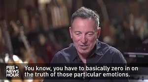 428K views · 1.6K shares | Bruce Springsteen tells the NewsHour's Jeffrey Brown that writing his new book "was a very different type of writing from songwriting." Here's how. Join us on Monday and Tuesday for a 2-part profile on Springsteen. | PBS NewsHour | Facebook