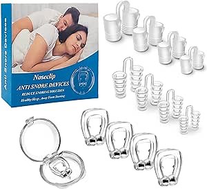 Snoring Solution- Snore Stopper Anti Snoring Devices 4PCS Silicone Magnetic Nose Clips & 8PCS Silicone Nasal Dilators for Men and Women Comfortable Nasal to Relieve Snore