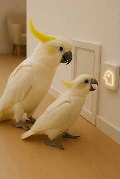 Smart Parrot Presses a Button and Opens the Door Like Magic! #cuteanimals