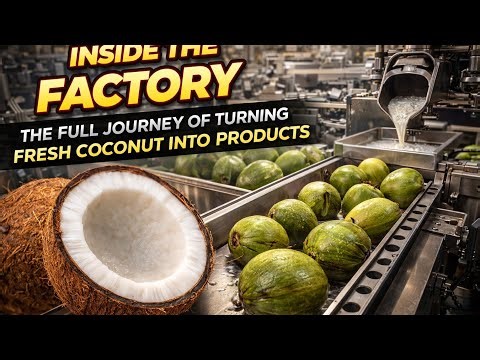 Inside a Coconut Factory | From Fresh Coconut to Final Products