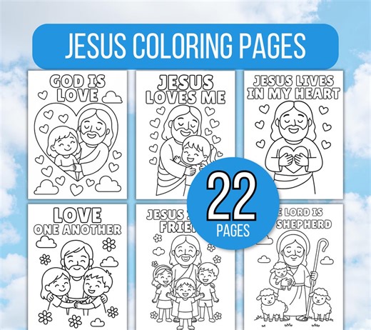 Kids Bible Coloring Pages, Jesus Loves Me Coloring Pages, Jesus Coloring Pages, Sunday School Coloring Pages, Christian Coloring, God's Love - Etsy
