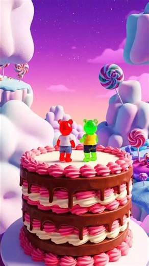 GUMMY vs The Cake Elevator | RedBlue Gummy World ​#gamibear​#redgummybear​#gummybearremix