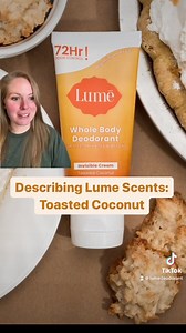 Lume scents described part 4: Toasted Coconut. 🥥 If you love warm, sugary, sweet scents, you'll love this! #lovemylume #lume #wholebodydeodorant #scent #sugaryscents #sweetscents #warmscents | Lume Deodorant