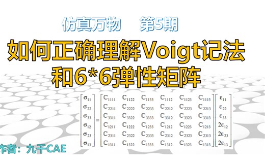 仿真万物第5期-如何正确理解Voigt记法和6乘6弹性矩阵