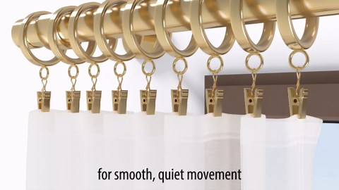 MODE Cambria Designer Series - Premium 3 foot Custom Double Curtain Rod - 1-1/8 inch Large Diameter - Non-Adjustable for a Seamless Look - Premium Designer Brackets and End Caps - Brushed Gold Finish