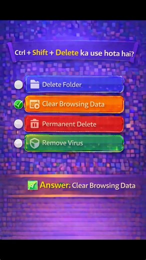 Ctrl + Shift + Delete Ka Use | Clear Browsing Data Shortcut 🔐💻