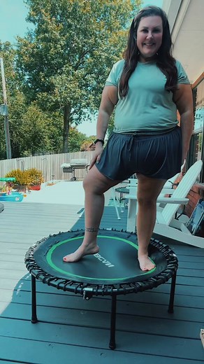 Link and code in bio for my fave amazon beginner rebounder! This one is 40”. #lowimpactworkout #beginnerworkout #reboundingfitness #reboundingworkout #minitrampoline #exerciseathome #athomeworkout