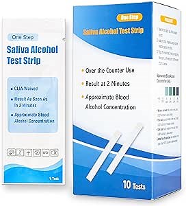 Prime Screen Saliva Alcohol Test Strip, High Accurate Home Test, Result in 2 Minutes - 10 Tests