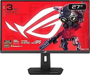 ASUS ROG Strix 27” 1080P USB-C Gaming Monitor (XG279CNS) - Full HD, IPS, 380Hz, 0.3ms, Extreme Low Motion Blur Sync, DisplayHDR™ 400, Tripod Socket, DisplayWidget Center, 3 yr Warranty