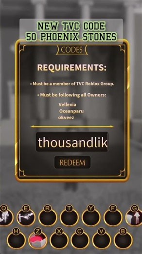 NEW THE VAMPIRE CHRONOLOGIES CODE discord.gg/tvc #gaming #roblox