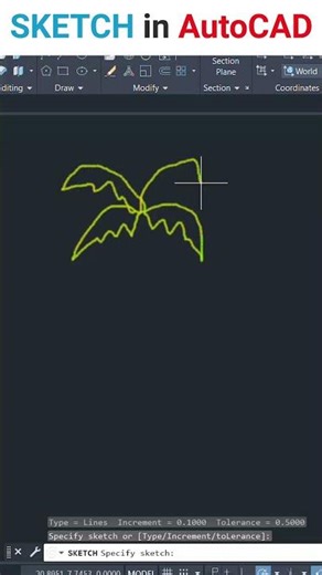 SKETCH in AutoCAD #autocad #autocadtutorial #shorts