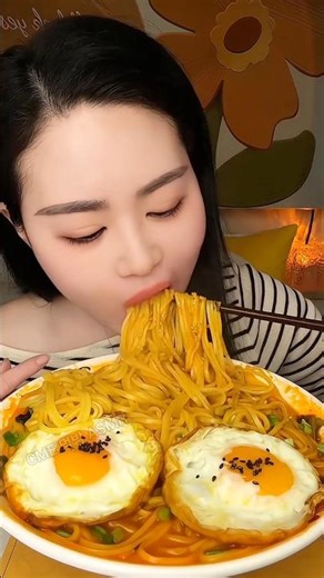 Red Hot Spicy Noodles Mukbang With Chicken Egg ASMR