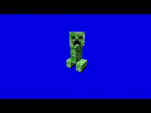 60 fps Creeper & Explosion Blue Screen Template