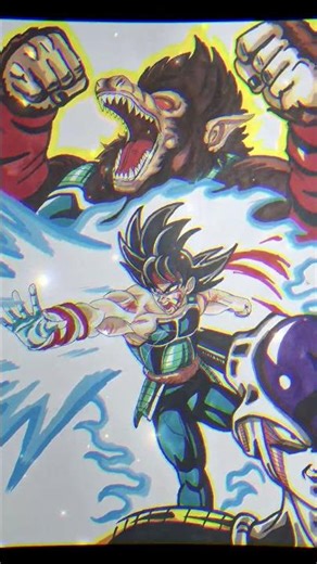 Drawing bardock and frieza 17 seconds #bardock #frieza #dbz #drawing #shorts #art #anime