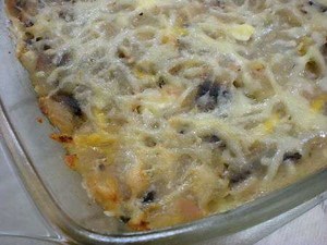Recette de gratin de pâtisson au thon et champignons