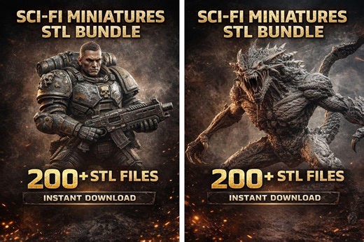 Sci-fi Miniatures STL Bundle | 200  3D Printable Figures | Wargame & Tabletop STL - Etsy