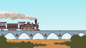 Download Train Moving in Bridge Animation 2D Cartoon Animation for free