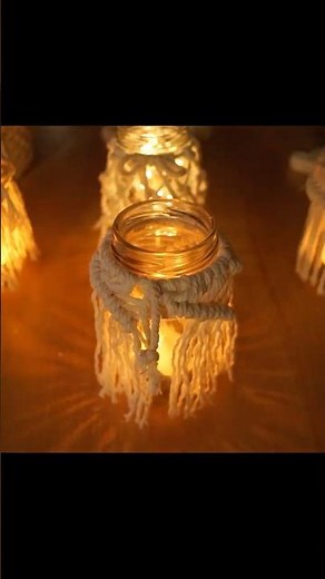 Makramee Gläschen 🕯 Makramee mini Windlicht 🕯 Macrame jar cover 🕯 Candle lantern to Go🕯 подсвечник