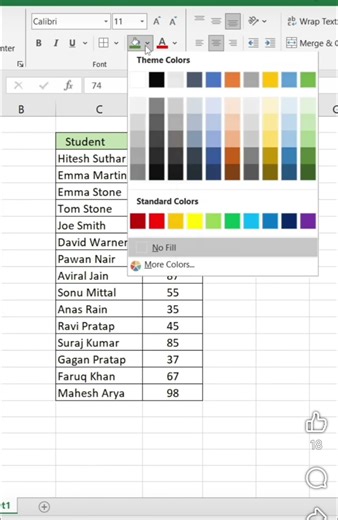 colour scale in Excel #excel #spreadsheetmagic #excelshortcuts #excelformula #exceltutorial