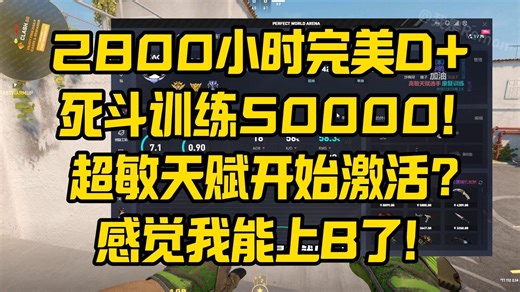 2800小时完美D 死斗训练50000！超敏天赋开始激活？感觉我能上B了！