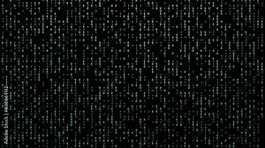 Abstract binary code background. Big data, cyber reality and digital technology. 4K video animation 3d rendering.