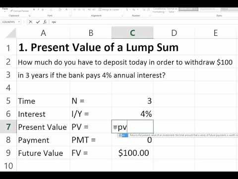 Present Value of a Lump Sum in Excel