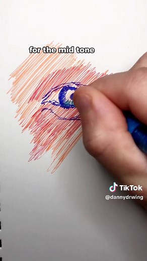 Dibujo de un ojo con bolígrafos gel borrables