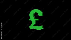 British Pound icon 3d rendered animation rotating with transparent background. 3d British Pound icon rotate Animation. British Pound Sign currency symbol Stock Video