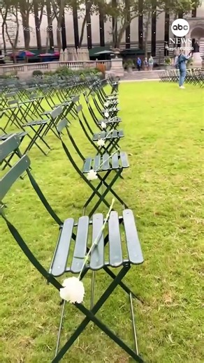 Bryant Park honors World Trade Center 9/11 attack victims with empty-chair tribute
