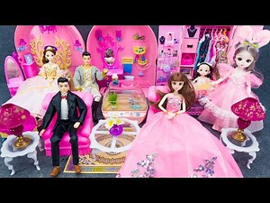 20 Minutes Satisfying Unboxing Barbie Princess Bedroom Happy Wedding Dress Up Playset ASMR Review