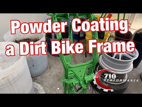Powder Coating a Kawasaki Dirt Bike Frame Green