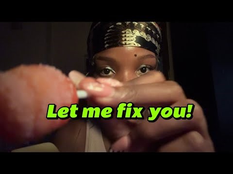 Fixing your face with my magic powder | ASMR Spit painting with lollipop