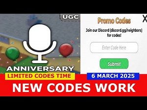 *NEW CODES* Neighbors ROBLOX | LIMITED CODES TIME | MARCH 6, 2025